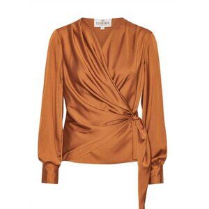 KARMAMIA Ines Wrap Blouse – Copper | NWT | Size S